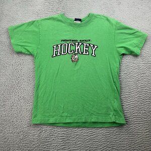 North Dakota Fighting Sioux Youth Kids Shirt Size Large Green UND Hockey